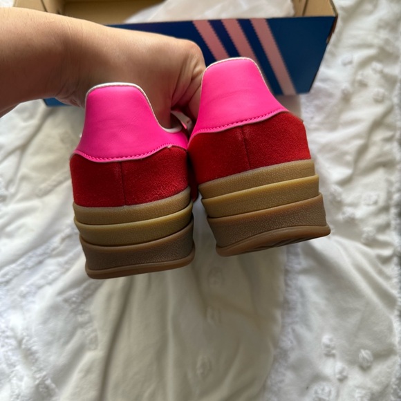 2024 ADIDAS GAZELLE BOLD COLLEGIATE RED LUCID PINK WOMENS - Picture 5 of 14